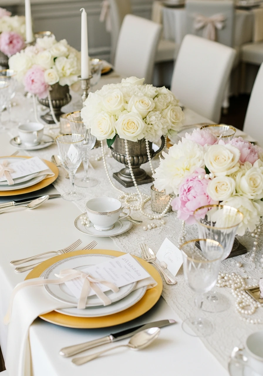 Elegant Pearl Bridal Theme - 50 Amazing Bride to be Theme Ideas for the Perfect Party