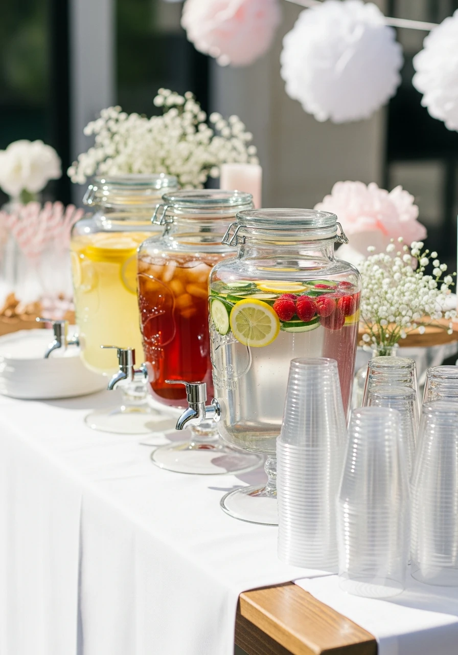 Cheap Homemade Drink Station - 50 Cheap Bridal Shower Ideas That Look Expensive