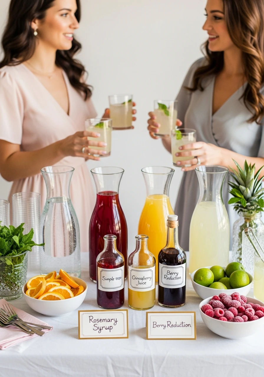 Set Up a Mocktail Bar - 50 Cheap Bridal Shower Ideas That Look Expensive