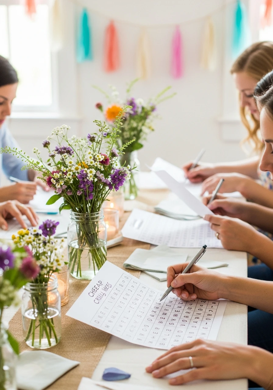Use Printable Game Sheets - 50 Cheap Bridal Shower Ideas That Look Expensive