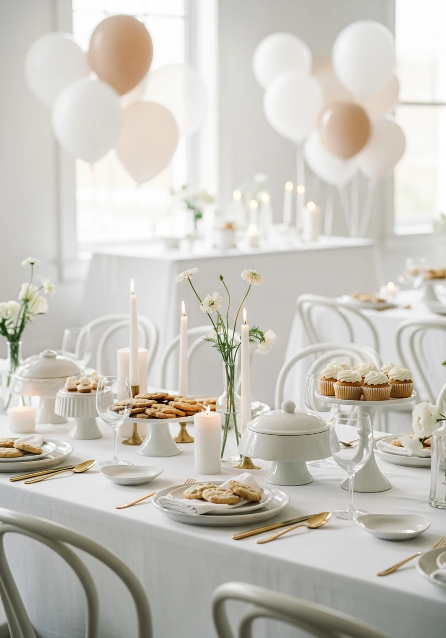 Go Minimalist and Elegant - 50 Cheap Bridal Shower Ideas That Look Expensive