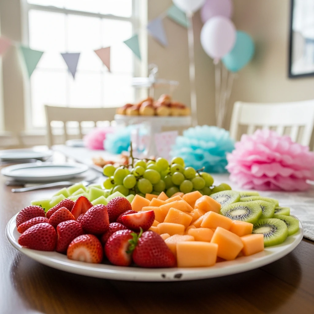 Homemade Fruit Tray - 50 Cheap Baby Shower Ideas That Look Amazing