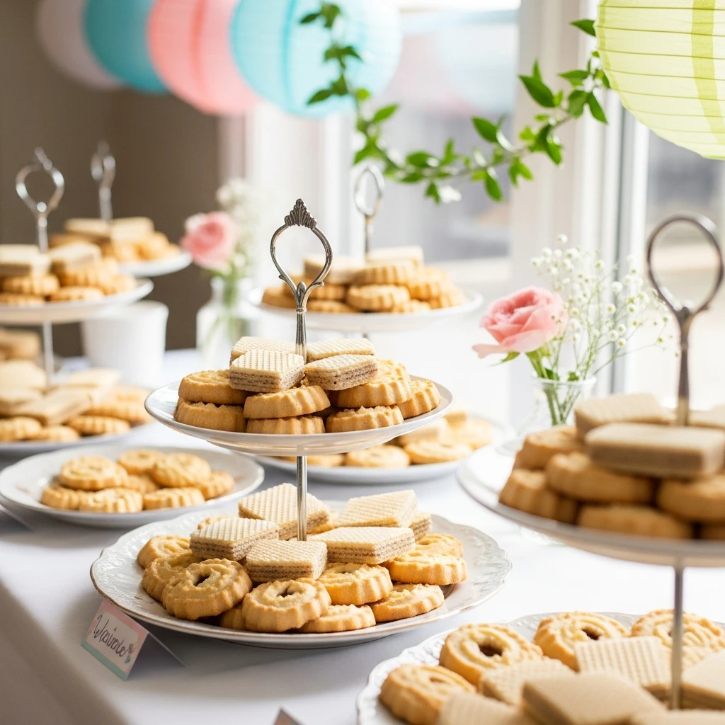 Styled Store-Bought Cookies - 50 Cheap Baby Shower Ideas That Look Amazing