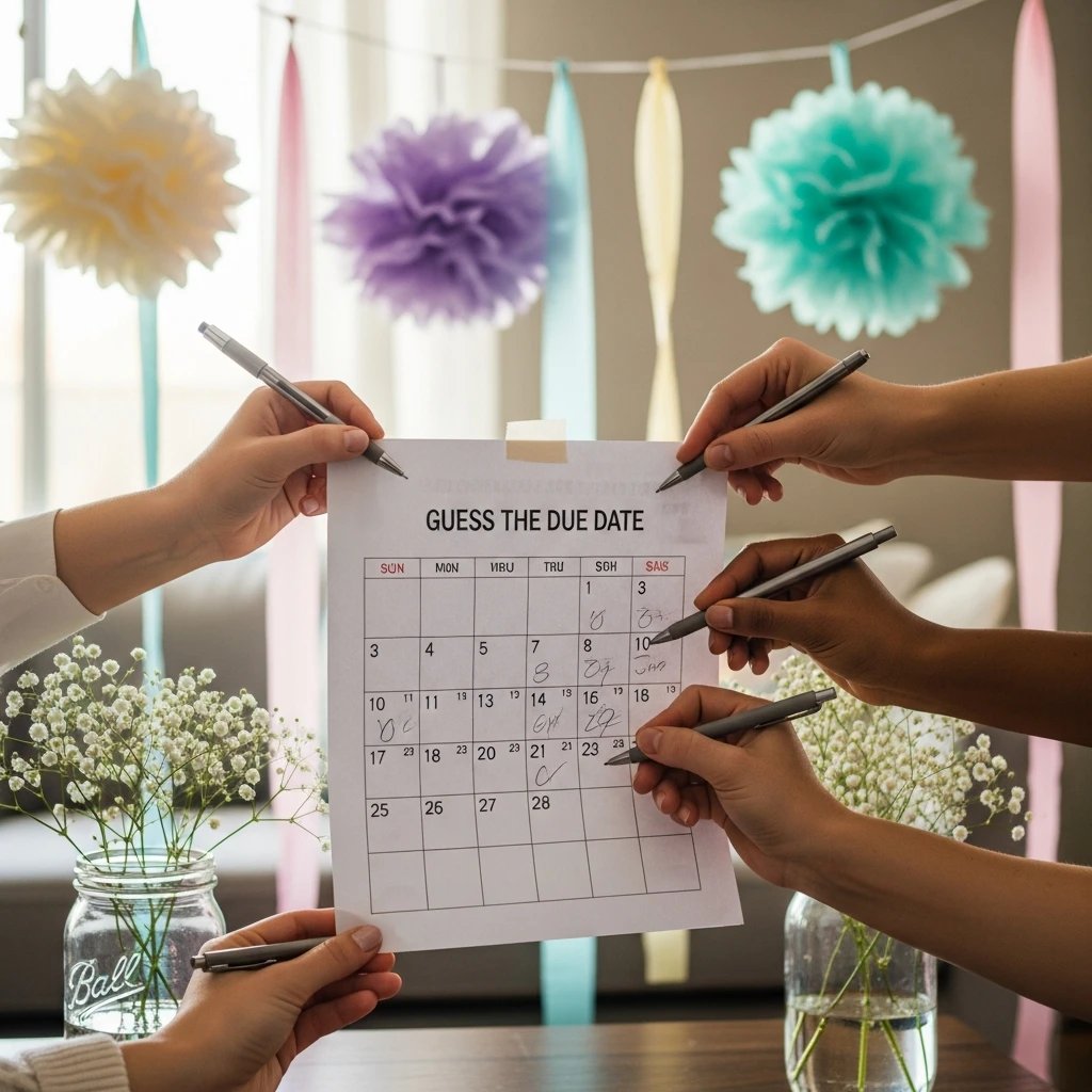 Guess the Due Date Calendar - 50 Cheap Baby Shower Ideas That Look Amazing