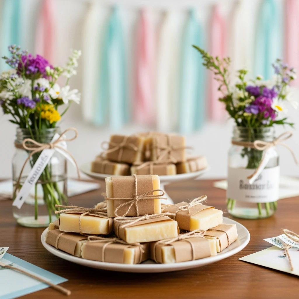 Soap Bars Cut into Pieces - 50 Cheap Baby Shower Ideas That Look Amazing