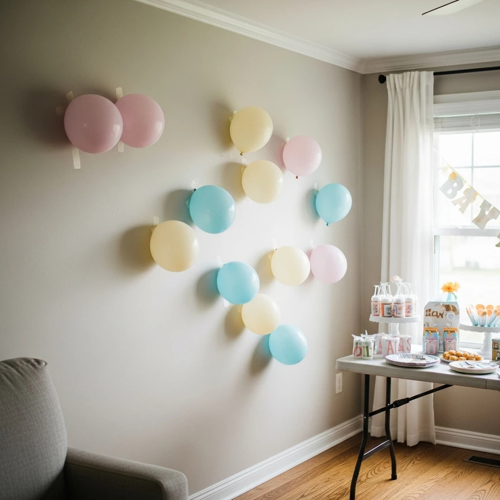 Balloon Wall Instead of Arch - 50 Cheap Baby Shower Ideas That Look Amazing