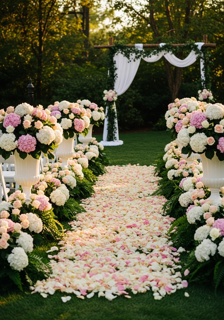 Floral Entrance Path - 50 Best Garden Bridal Shower Ideas for the Perfect Party
