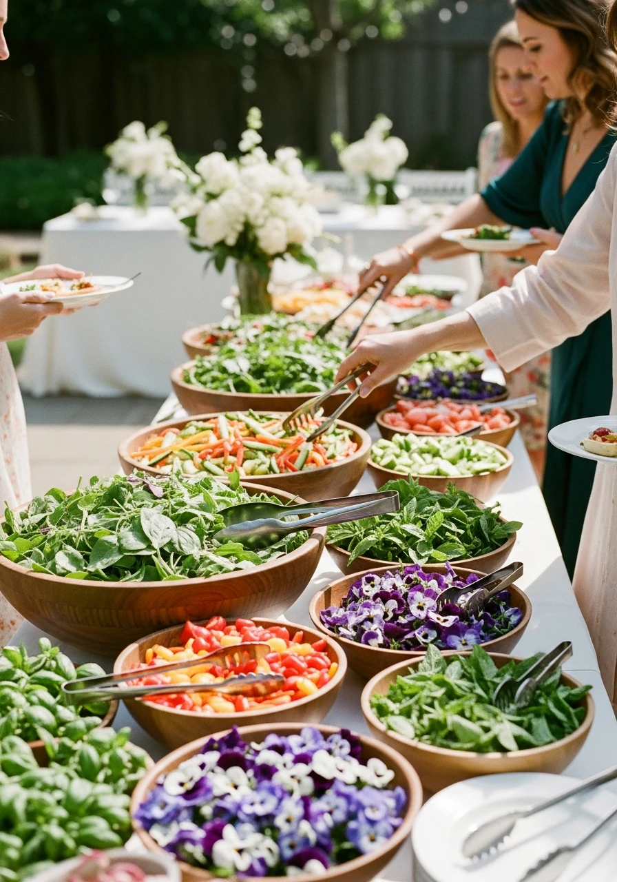 Offer a Salad Bar - 50 Best Garden Bridal Shower Ideas for the Perfect Party