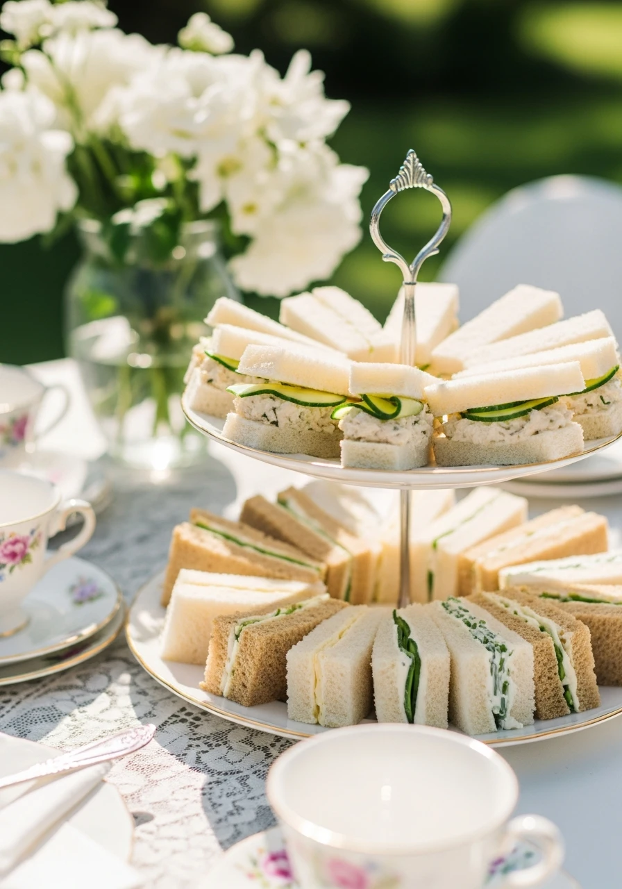 Serve Tea Sandwiches - 50 Best Garden Bridal Shower Ideas for the Perfect Party