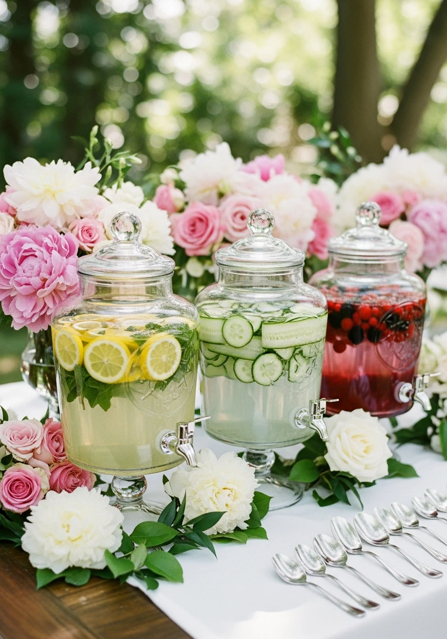 Infused Water Station - 50 Best Garden Bridal Shower Ideas for the Perfect Party