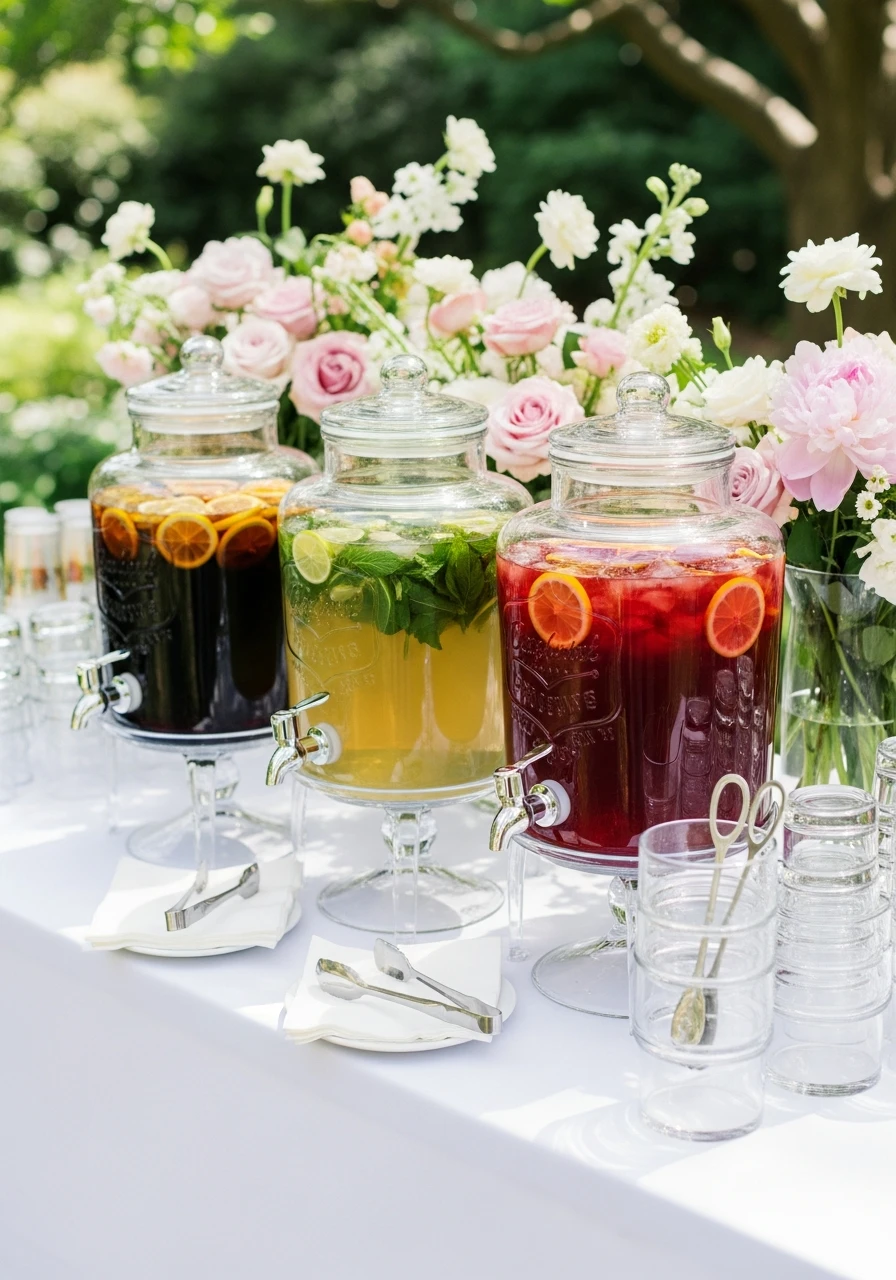 Iced Tea Bar Setup - 50 Best Garden Bridal Shower Ideas for the Perfect Party