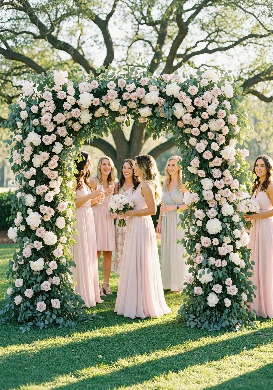 Floral Archway Photo Spot - 50 Best Garden Bridal Shower Ideas for the Perfect Party