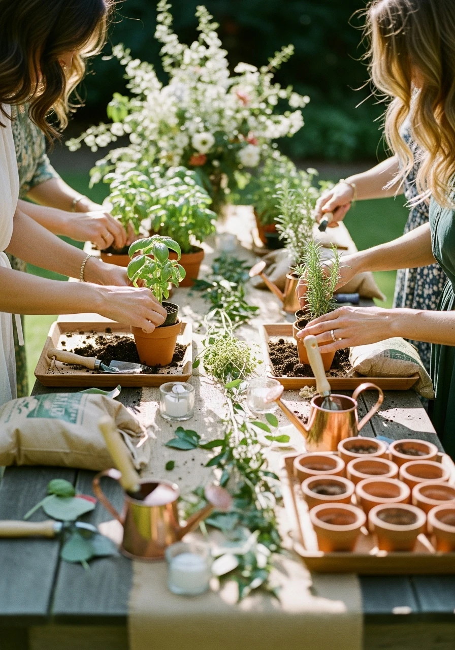 Herb Planting Favor - 50 Best Garden Bridal Shower Ideas for the Perfect Party