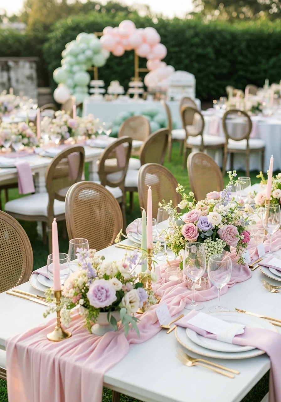Romantic Pastel Decor - 50 Best Garden Bridal Shower Ideas for the Perfect Party