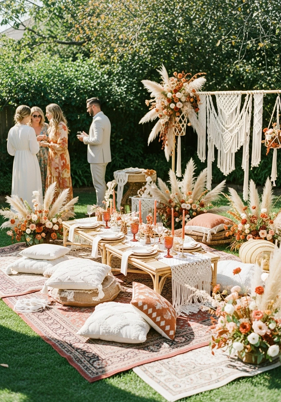 Relaxed Boho Garden Vibe - 50 Best Garden Bridal Shower Ideas for the Perfect Party