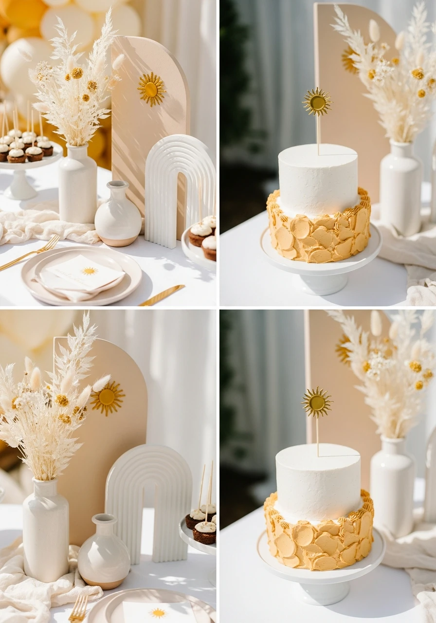 Modern Minimal Sunshine Decor - 50 Bright & Joyful Here Comes the Sun Baby Shower Theme Ideas
