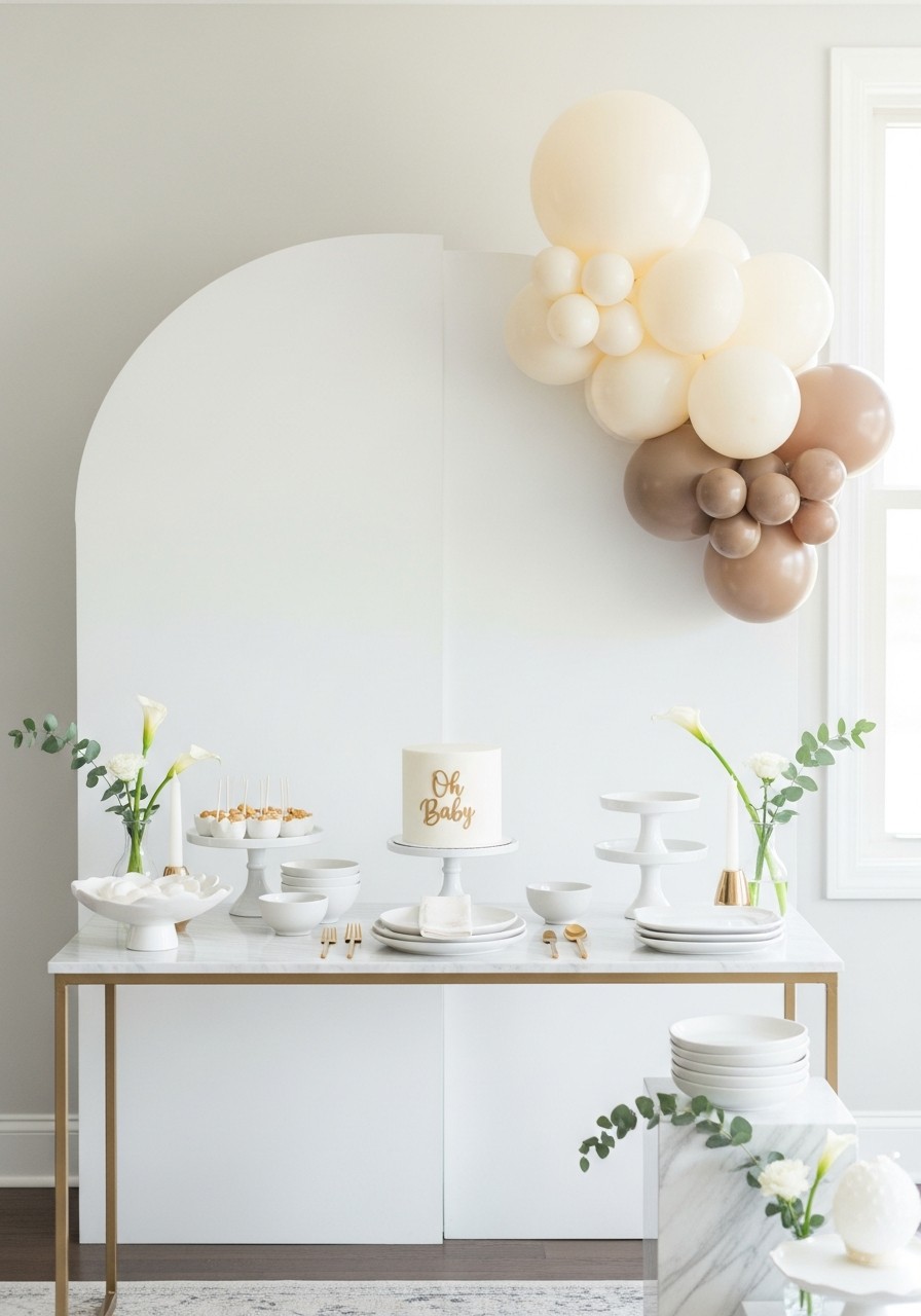 Minimalist Luxury Setup - 50 Luxury Baby Shower Ideas That Look Expensive