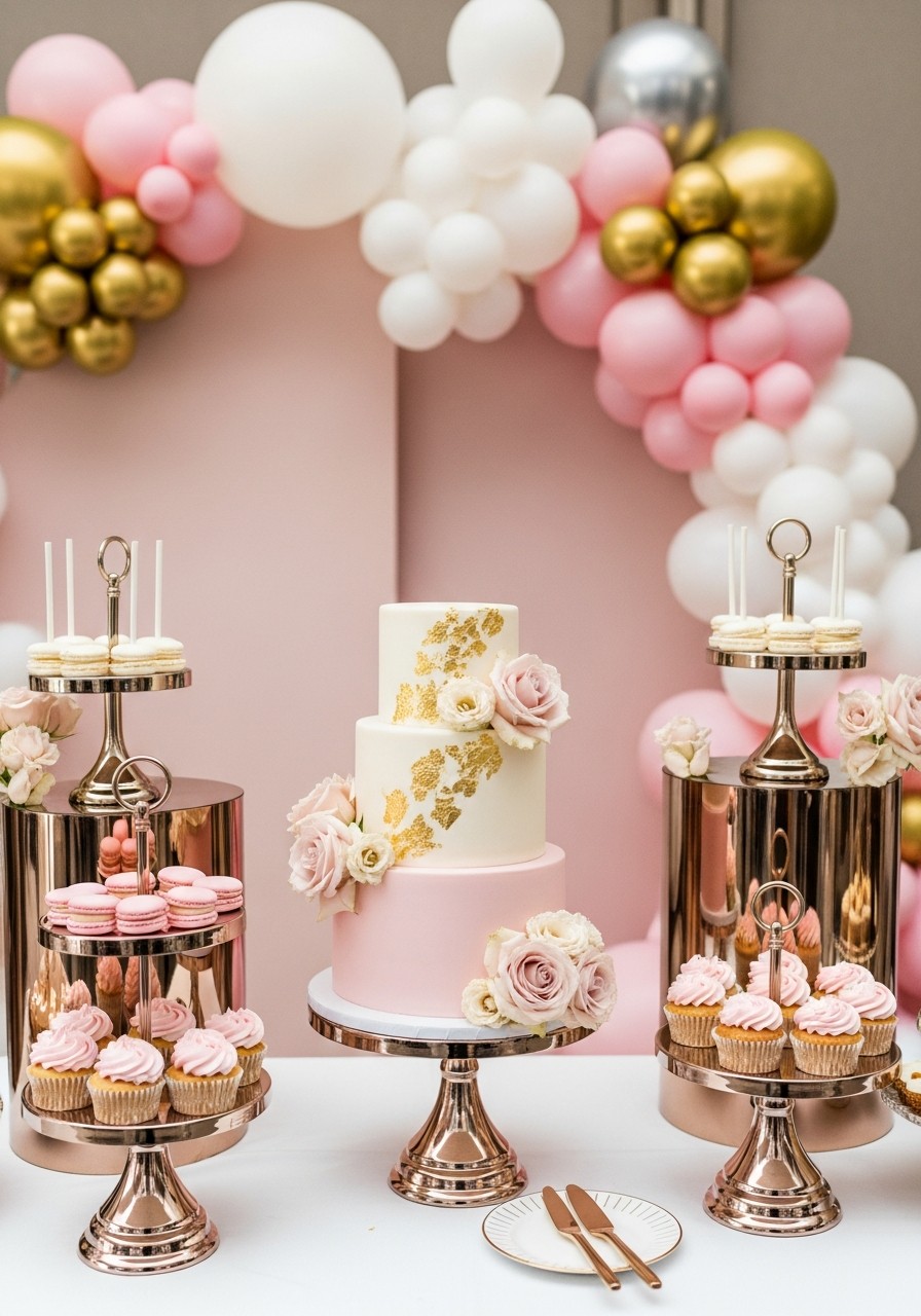Blush and Gold Glam - 50 Luxury Baby Shower Ideas That Look Expensive