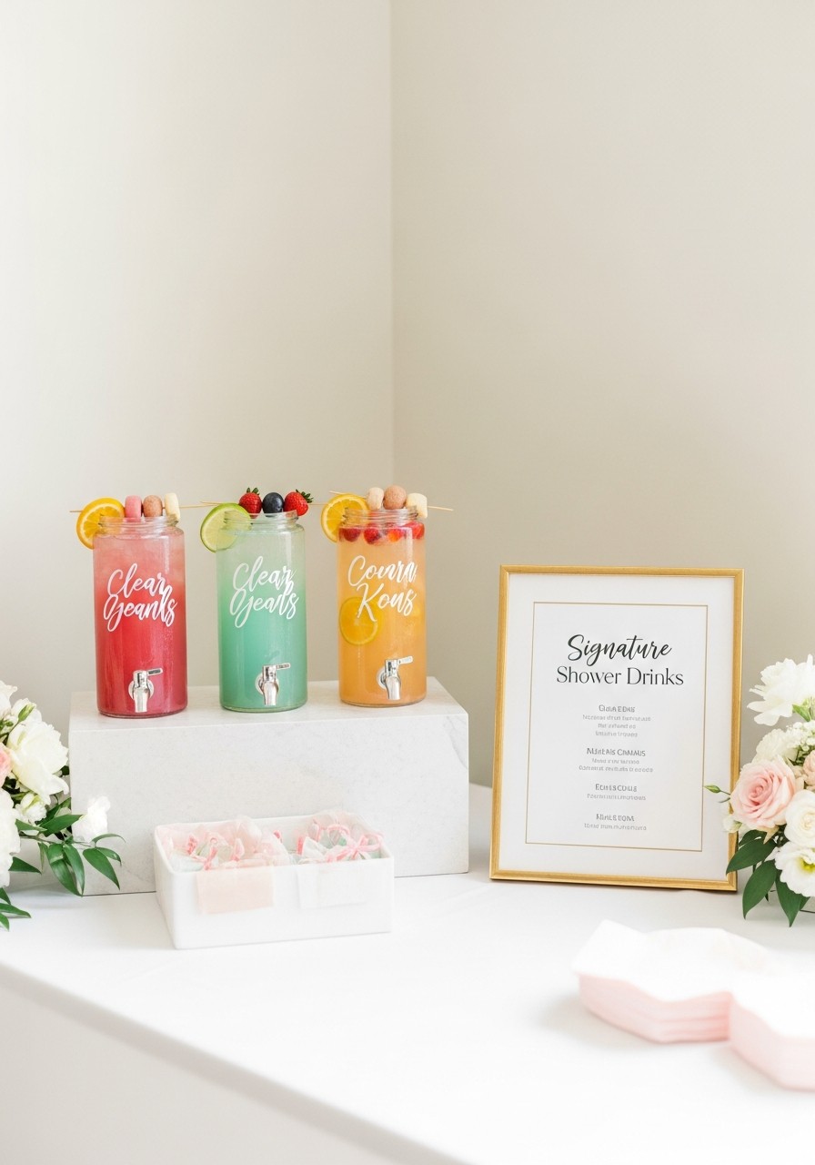 Signature Shower Drinks - 50 Luxury Baby Shower Ideas That Look Expensive