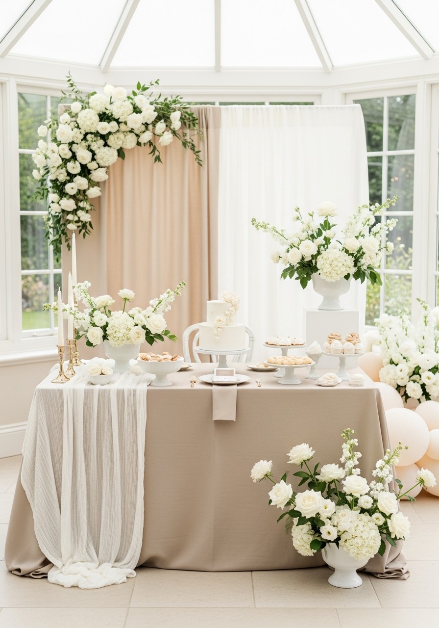 Neutral 'Old Money' Look - 50 Luxury Baby Shower Ideas That Look Expensive