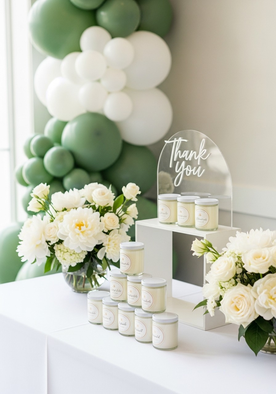 Personalized Candle Favors - 50 Luxury Baby Shower Ideas That Look Expensive