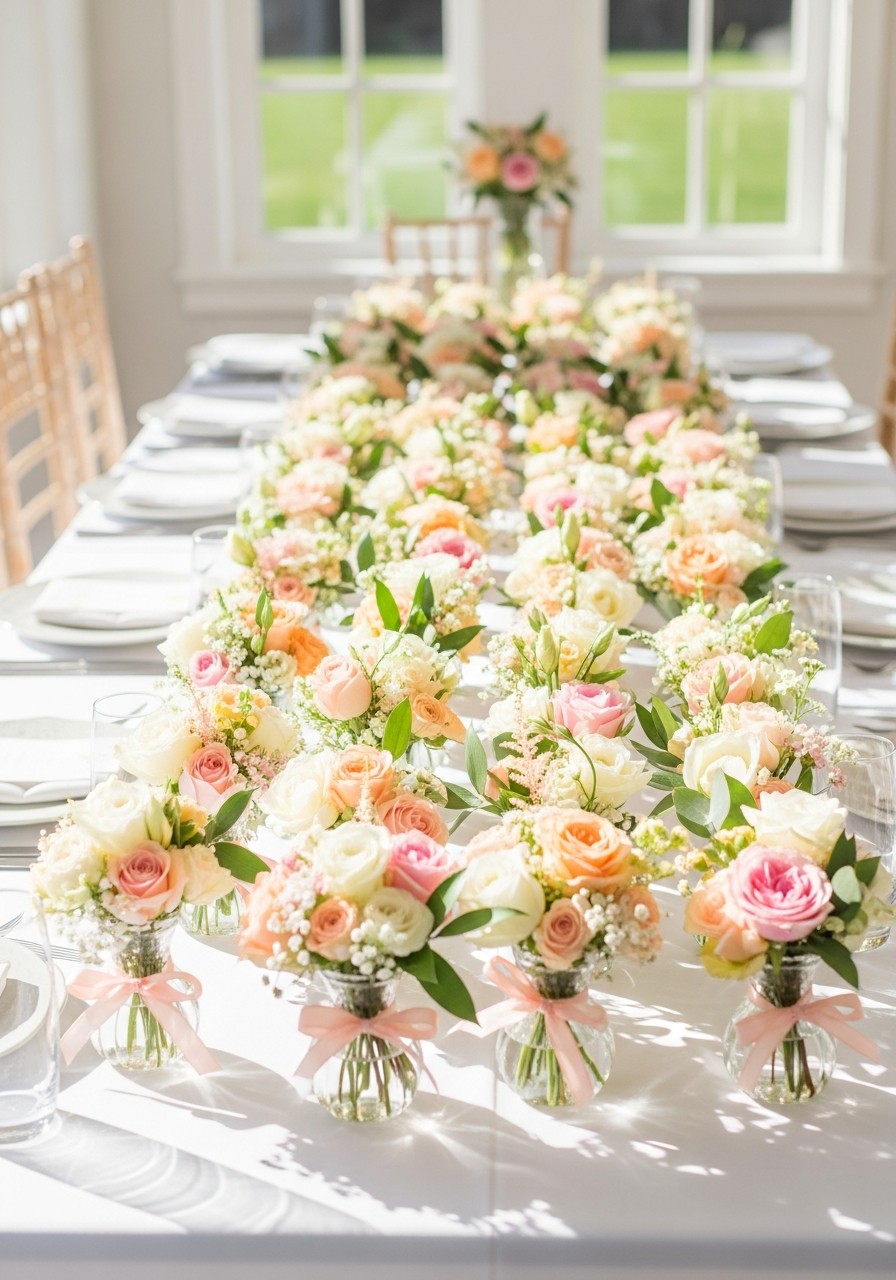 Mini Floral Arrangements - 50 Luxury Baby Shower Ideas That Look Expensive