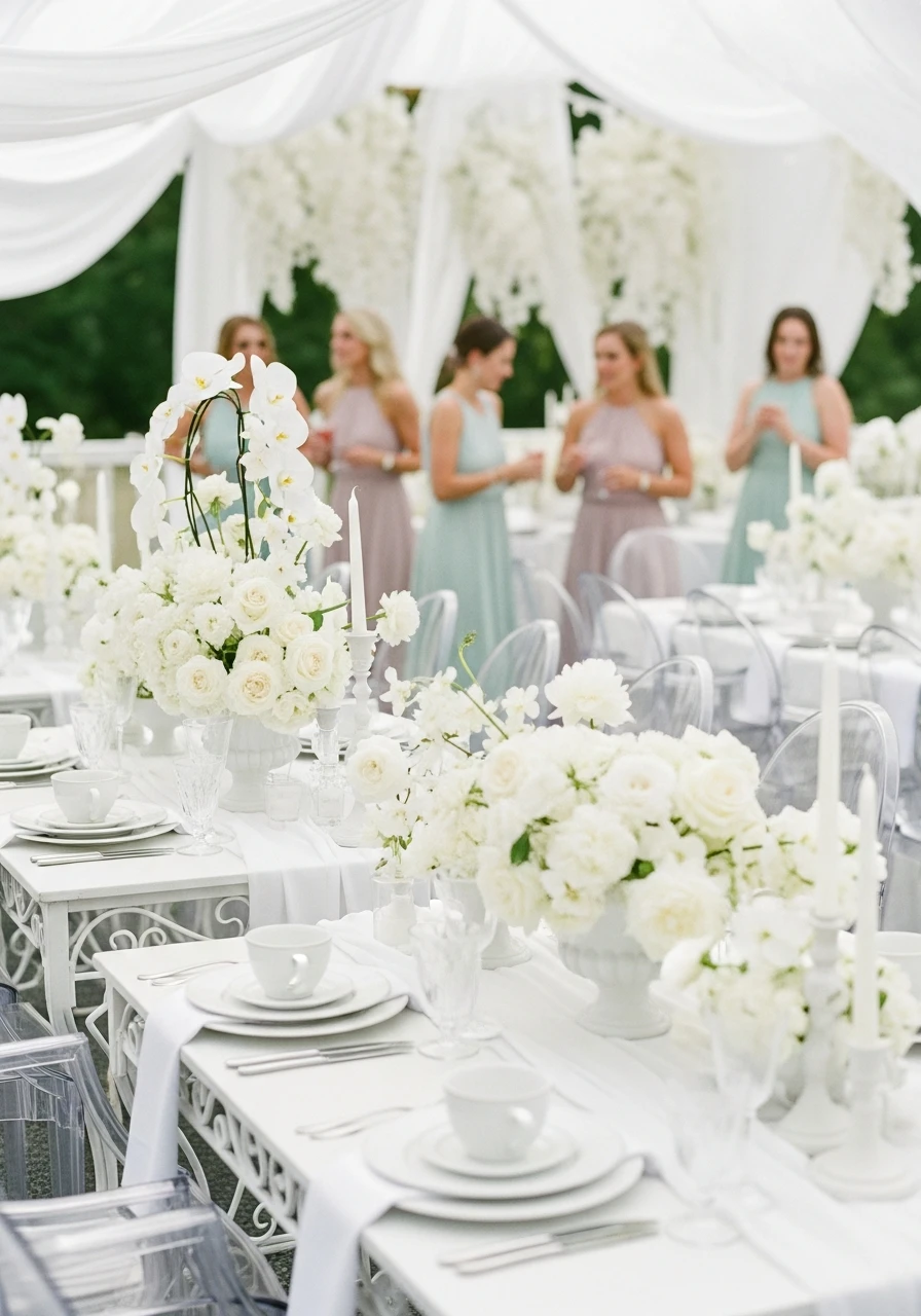 All-White Elegance - 50 Perfect Outdoor Bridal Shower Ideas for a Beautiful Celebration