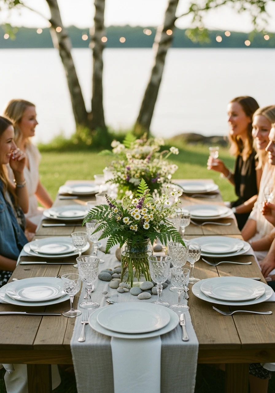 Lakeside Nature Focus - 50 Perfect Outdoor Bridal Shower Ideas for a Beautiful Celebration