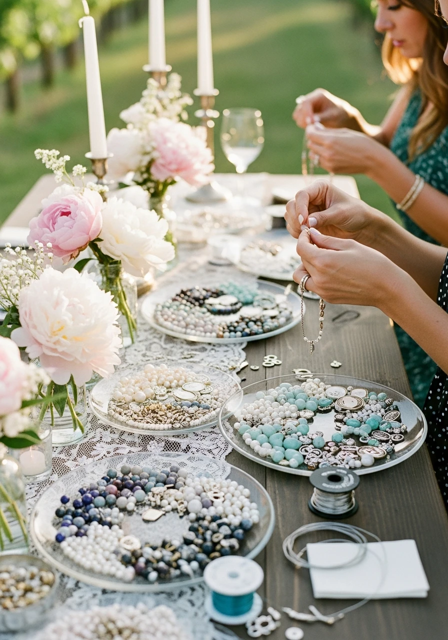 Jewelry Making Station - 50 Perfect Outdoor Bridal Shower Ideas for a Beautiful Celebration
