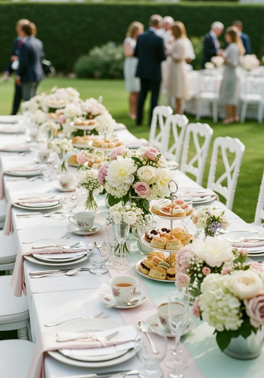 Classic Outdoor Tea Party - 50 Perfect Outdoor Bridal Shower Ideas for a Beautiful Celebration