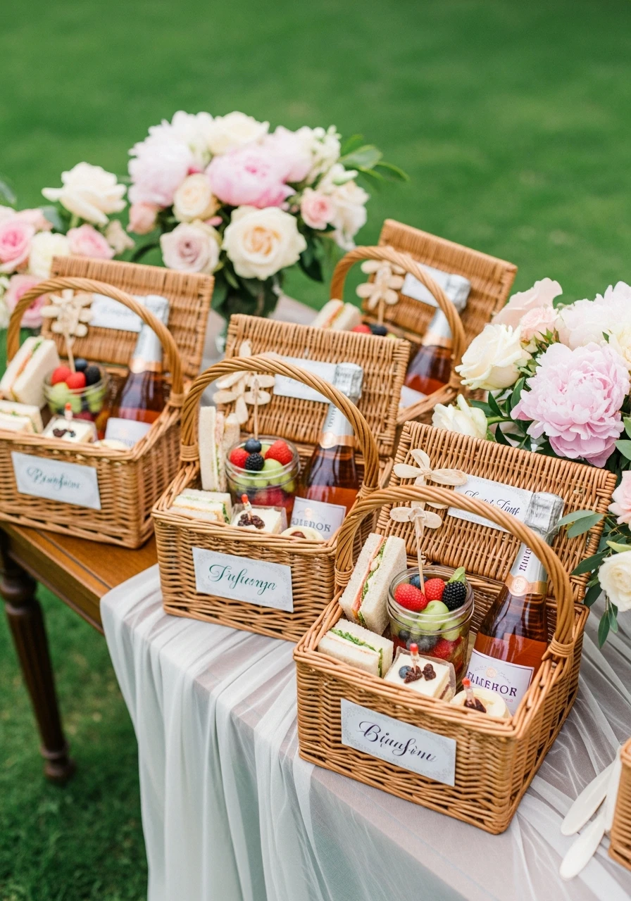 Individual Picnic Baskets - 50 Perfect Outdoor Bridal Shower Ideas for a Beautiful Celebration