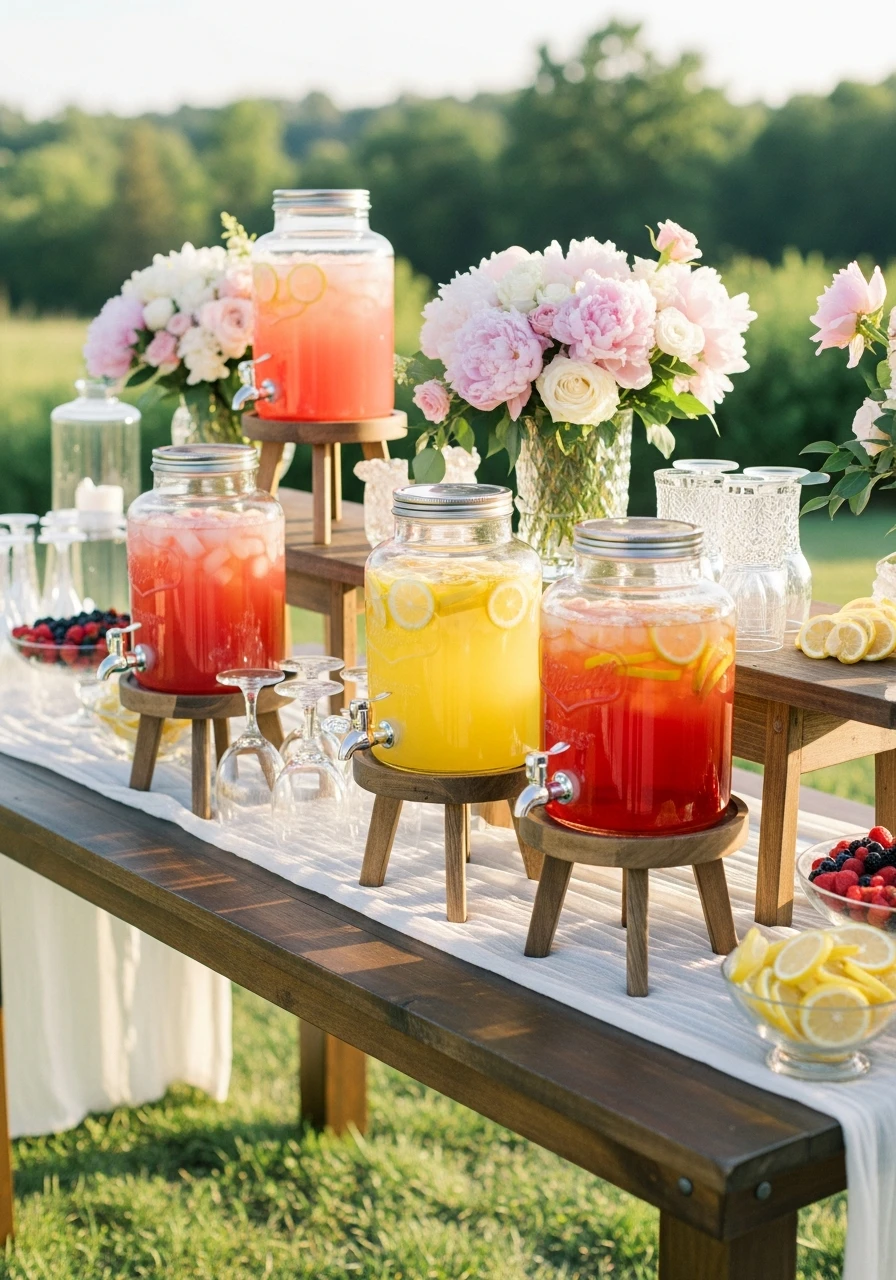 Refreshment Stand - 50 Perfect Outdoor Bridal Shower Ideas for a Beautiful Celebration