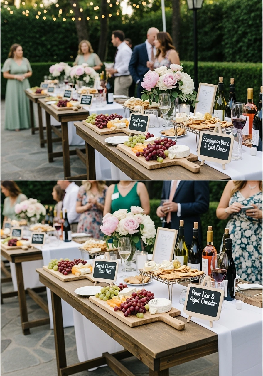 Wine and Cheese Pairings - 50 Perfect Outdoor Bridal Shower Ideas for a Beautiful Celebration