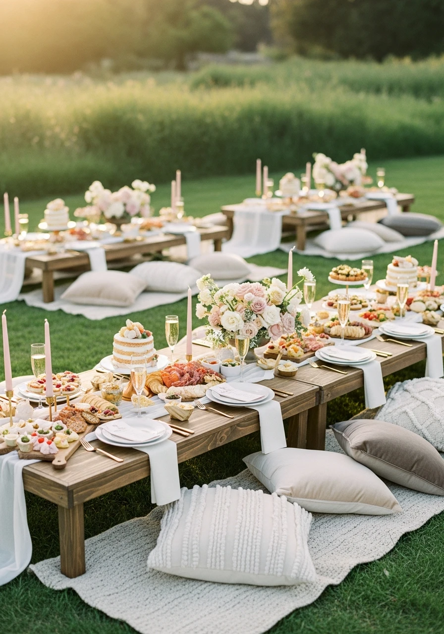 Chic Picnic Setup - 50 Perfect Outdoor Bridal Shower Ideas for a Beautiful Celebration
