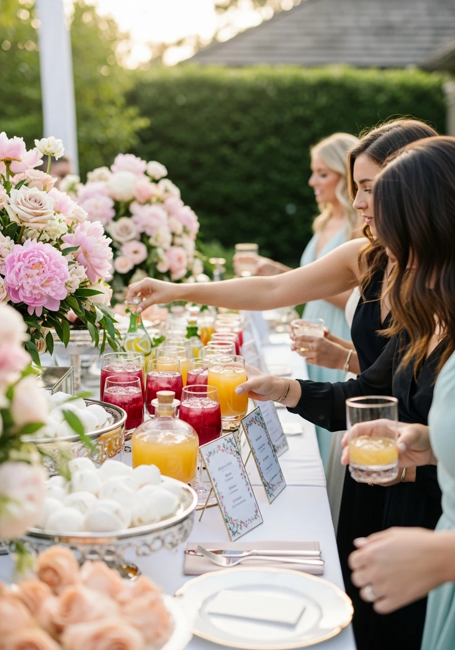 Custom Mocktail Bar - 50 Perfect Outdoor Bridal Shower Ideas for a Beautiful Celebration
