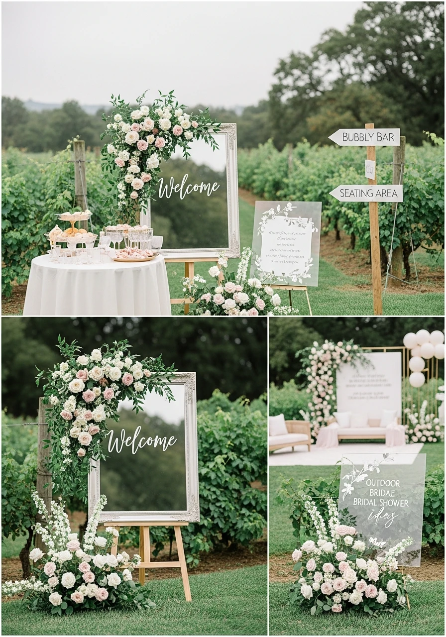 Custom Welcome Signs - 50 Perfect Outdoor Bridal Shower Ideas for a Beautiful Celebration