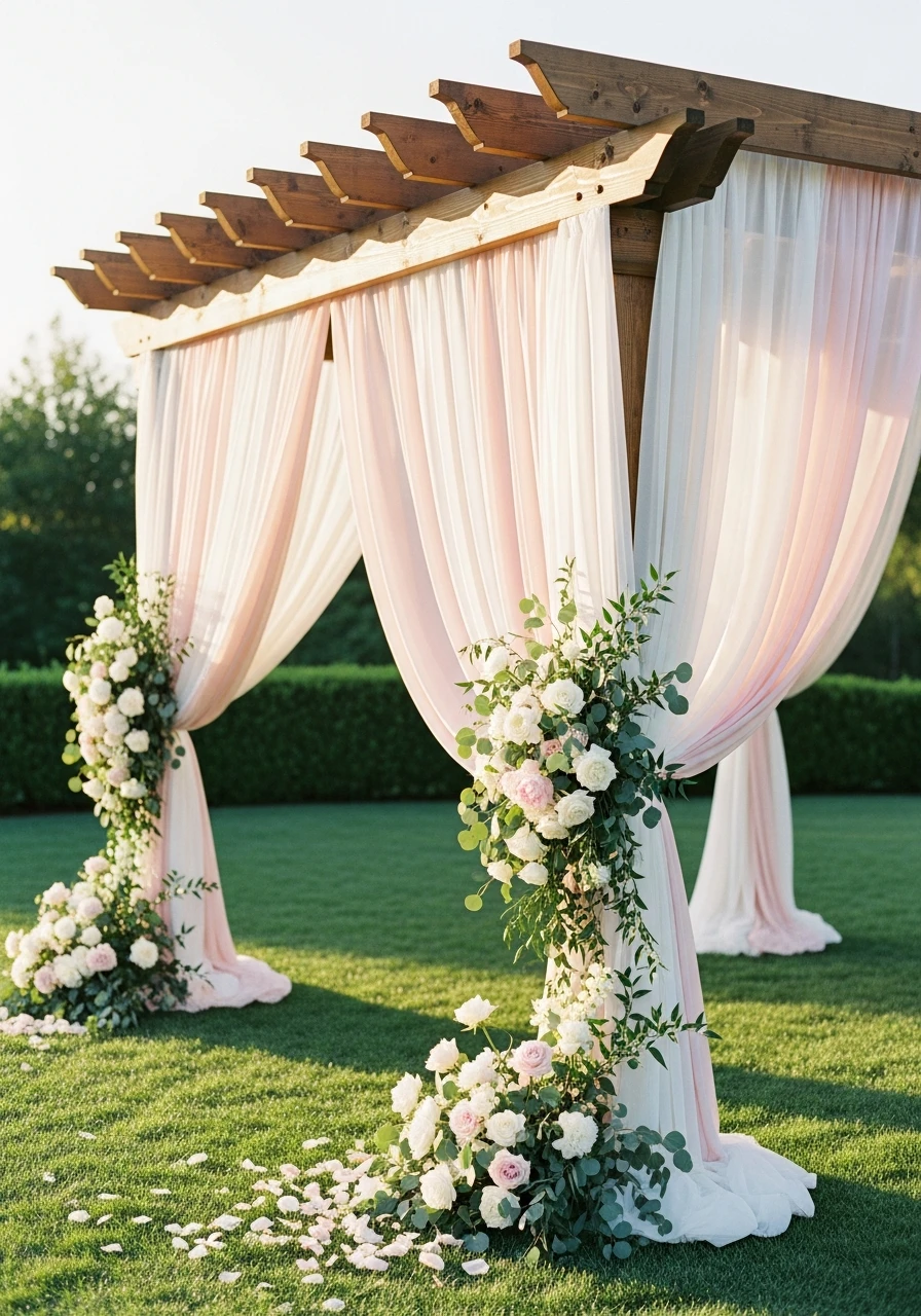 Fabric Photo Backdrop - 50 Perfect Outdoor Bridal Shower Ideas for a Beautiful Celebration