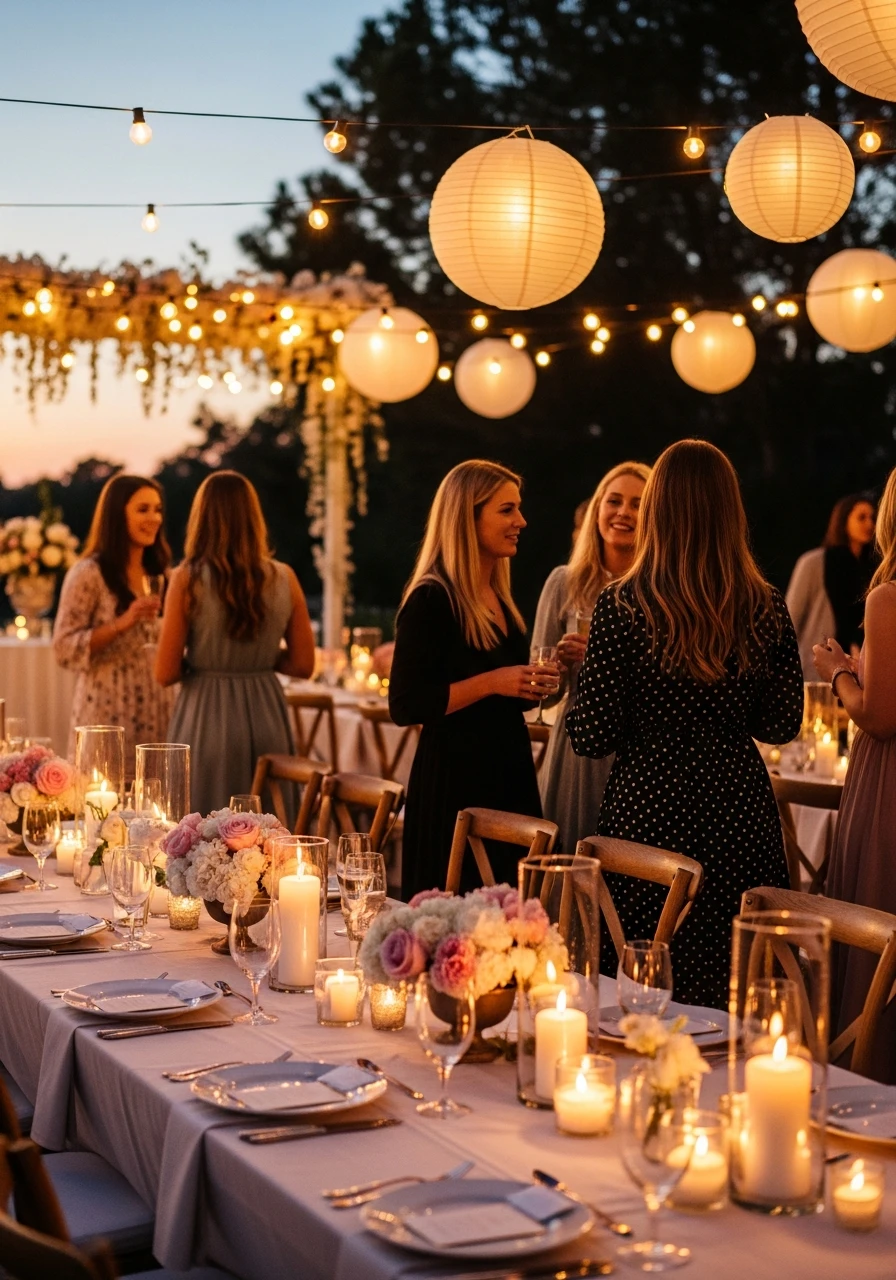 Sunset Party Lighting - 50 Perfect Outdoor Bridal Shower Ideas for a Beautiful Celebration