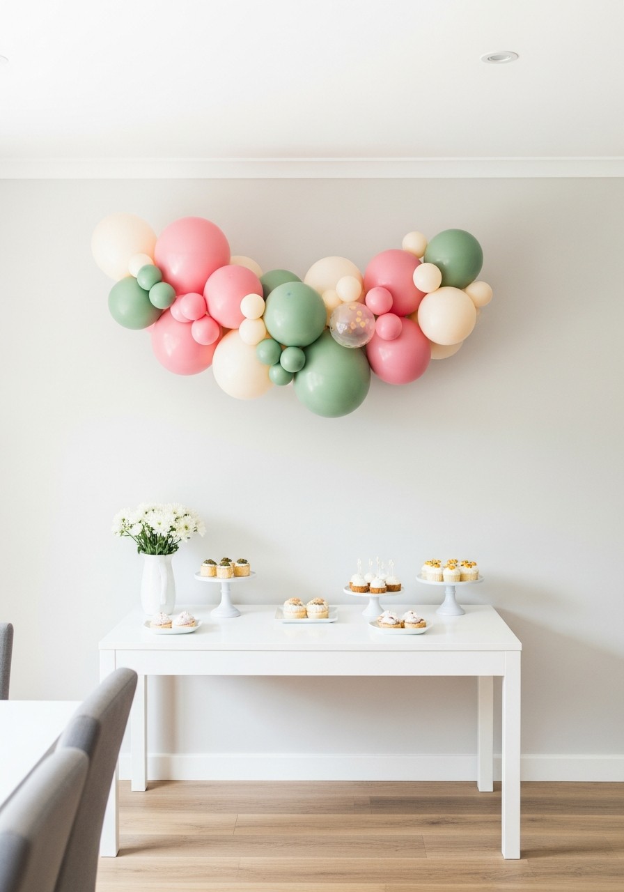 Pastel Balloon Garland - Simple baby shower decorations
