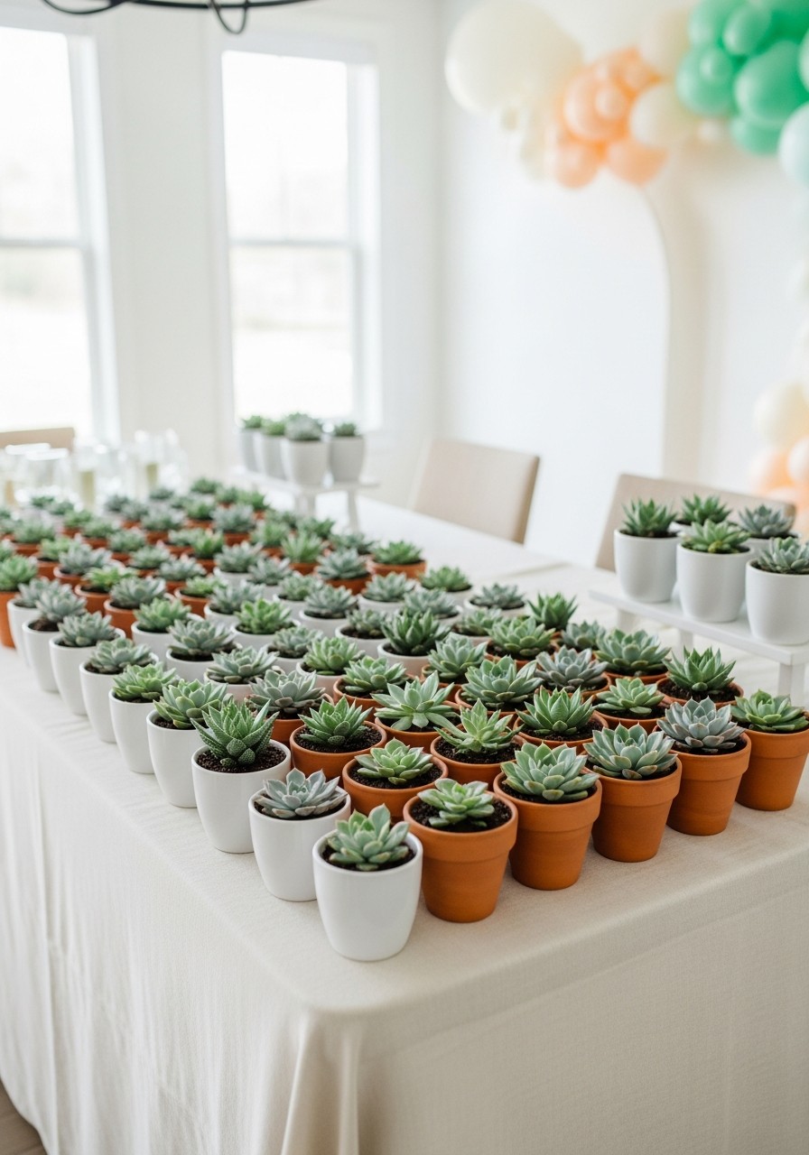 Mini Potted Plants - Simple baby shower decorations