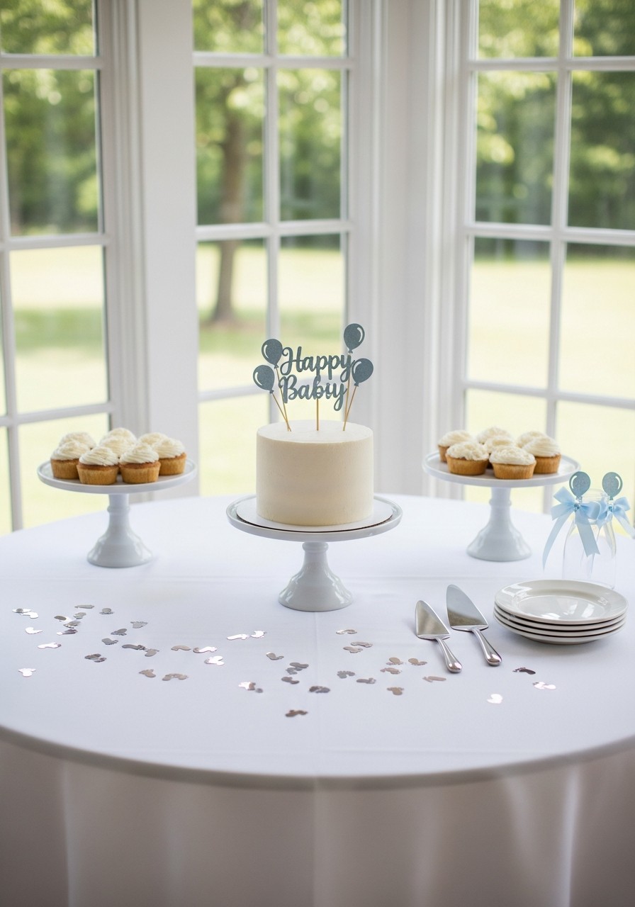 Subtle Table Confetti - Simple baby shower decorations