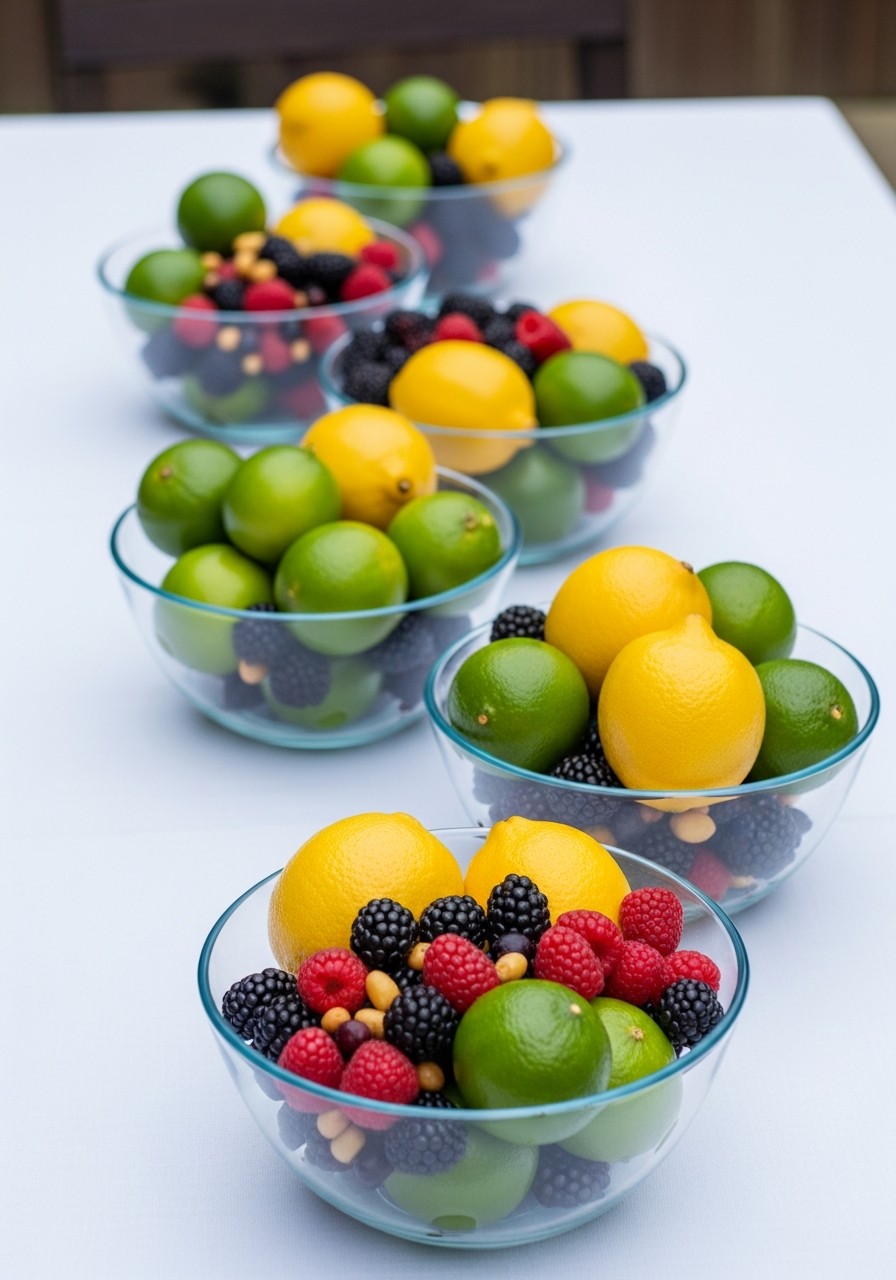 Fresh Fruit Bowls - Simple baby shower decorations