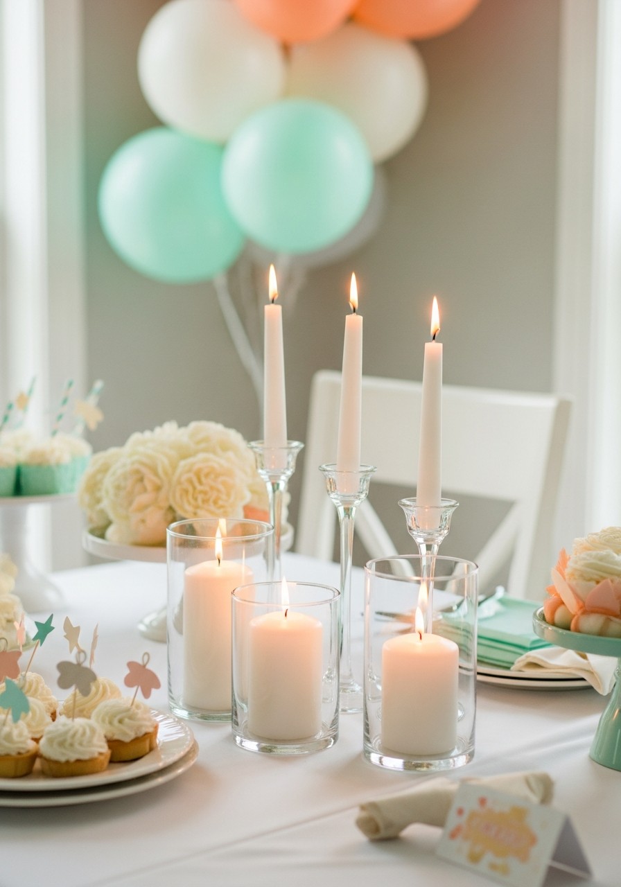 Minimal Candle Lighting - Simple baby shower decorations