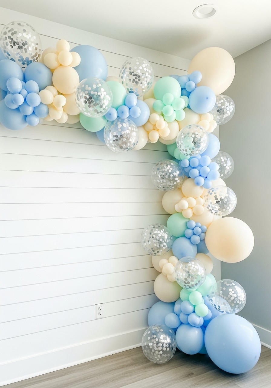 Clear Confetti Balloons - Simple baby shower decorations