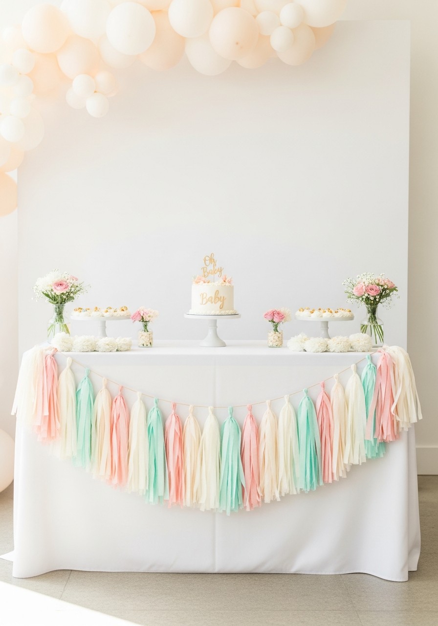 Soft Tassel Garlands - Simple baby shower decorations