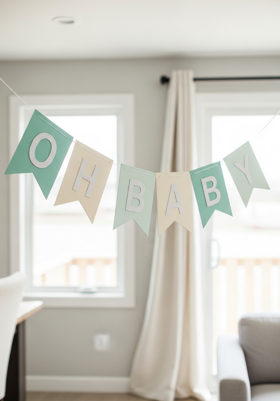 Simple Pennant Banner - Simple baby shower decorations