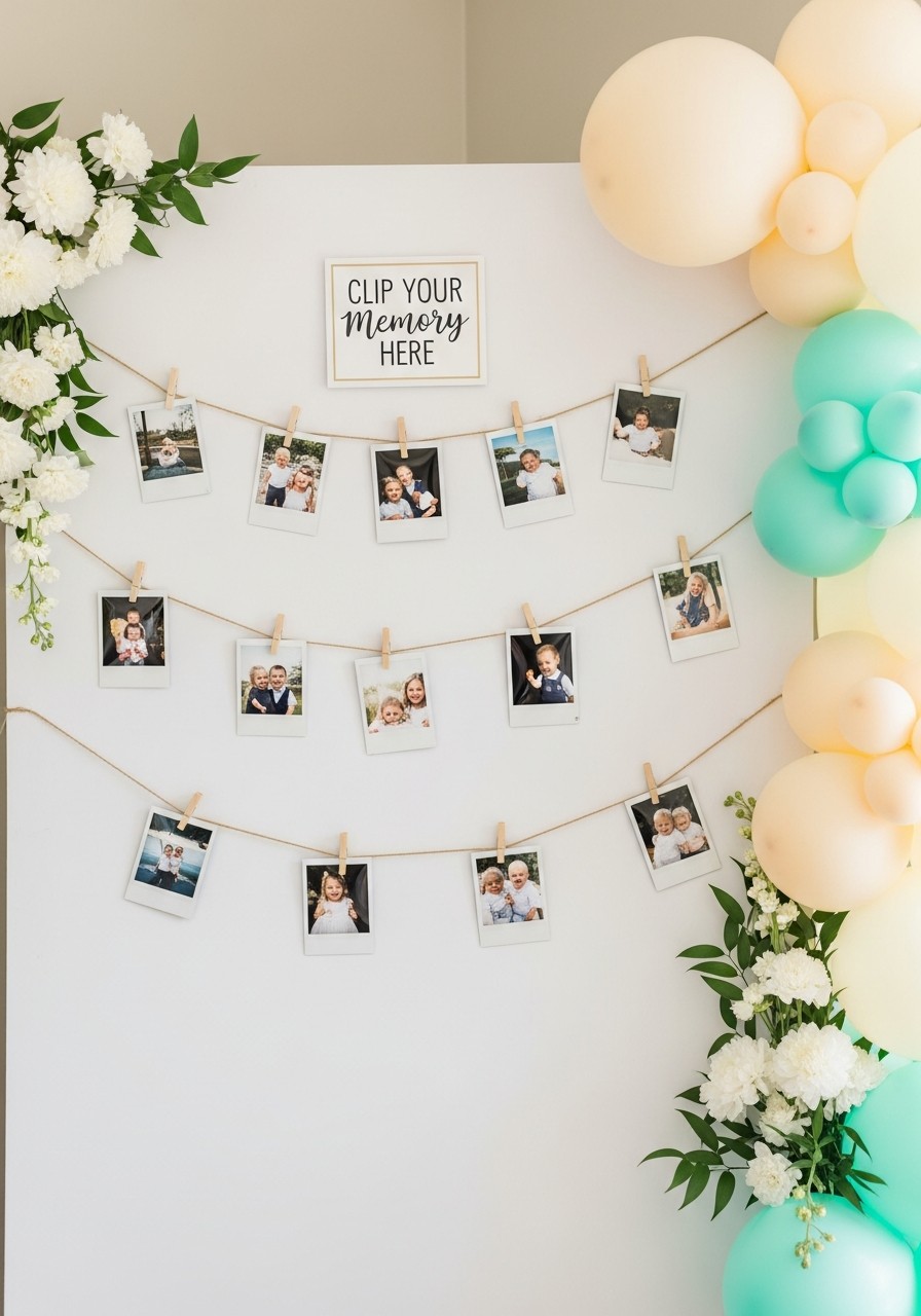 Instant Photo Display - Simple baby shower decorations