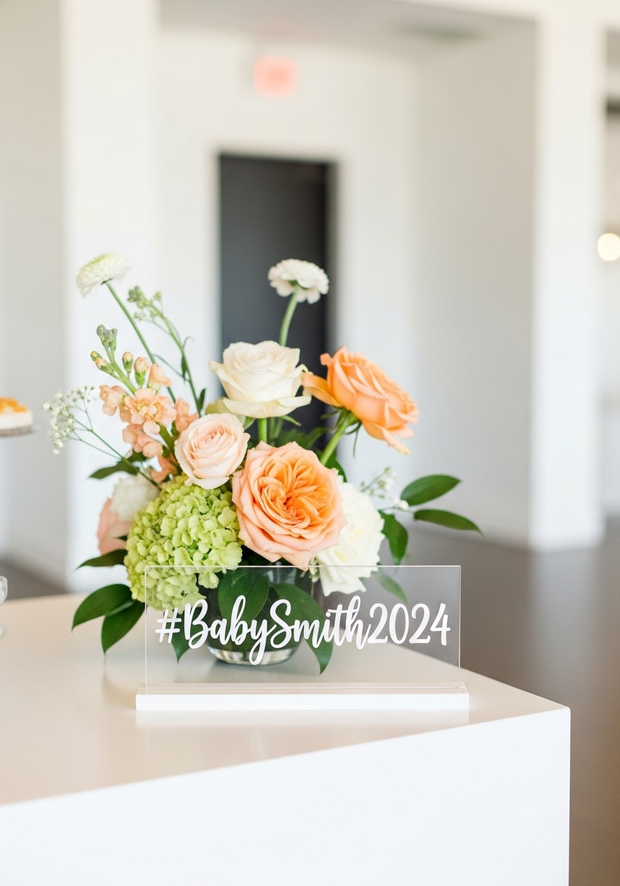 Social Media Hashtag - Simple baby shower decorations