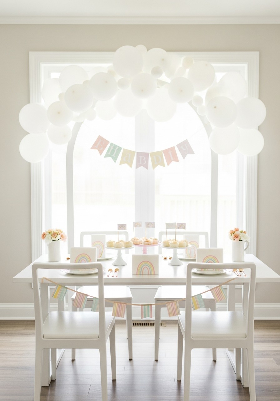 Soft Rainbow Details - Simple baby shower decorations
