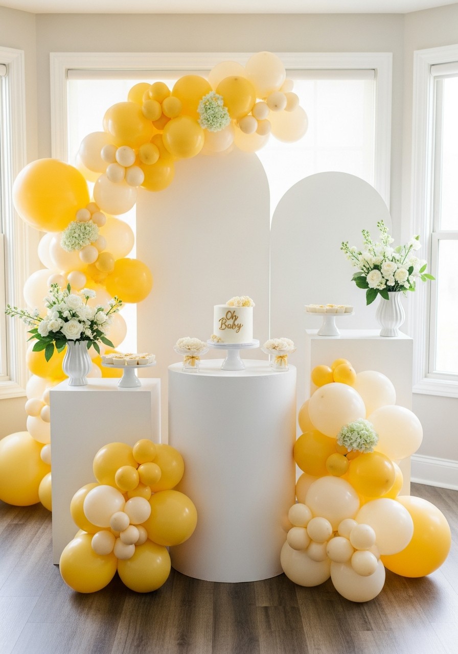 Cohesive Pastel Colors - Simple baby shower decorations